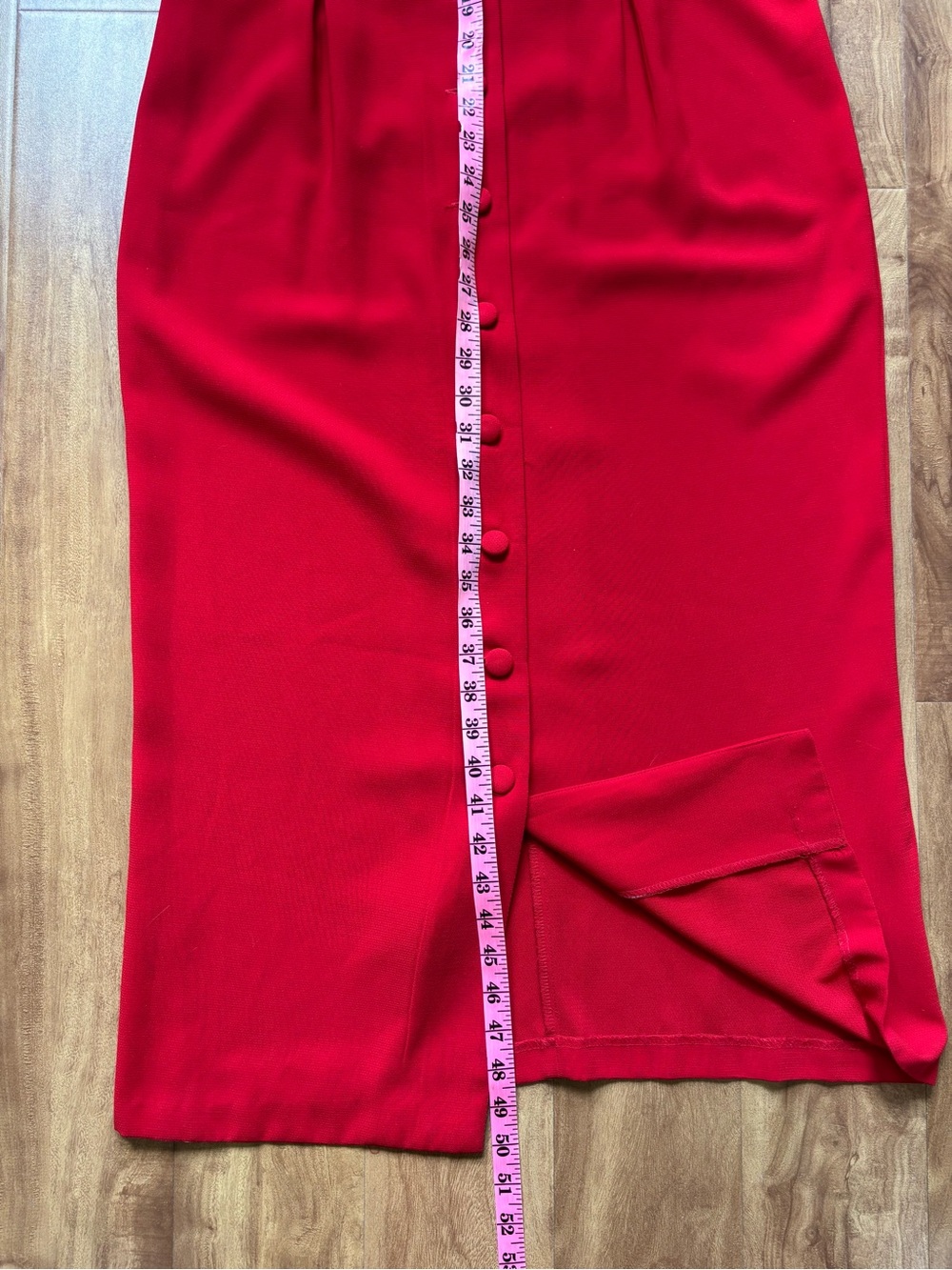 Vintage Red Midi Dress with White Trim - Picture 9 of 10